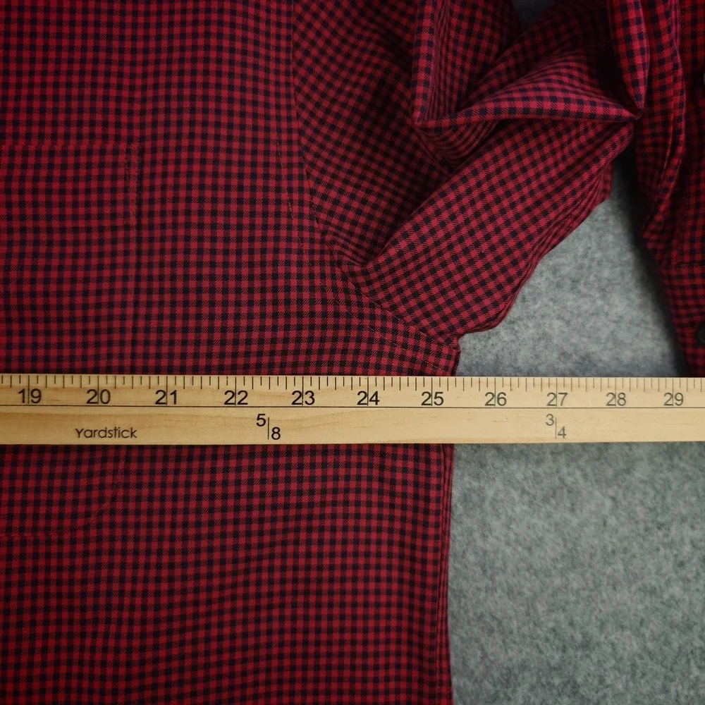 Orvis Shirt Mens Large Red Black‎ Gingham Check Button Down Long Sleeve Cotton